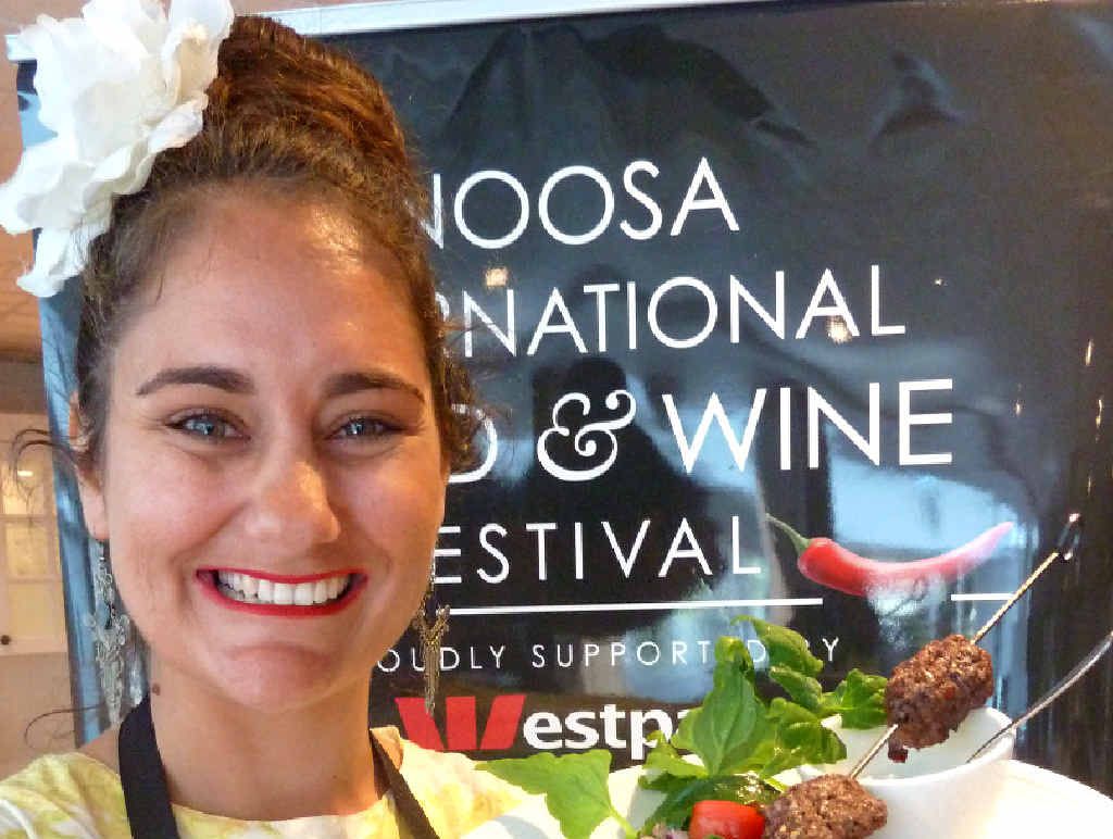 AUSSIE HOTTIE: Danielle Fisher with her signature dish – Indigenous Kofta with Warrigal Greens. AUSSIE HOTTIE: Danielle Fisher with her signature dish – Indigenous Kofta with Warrigal Greens.